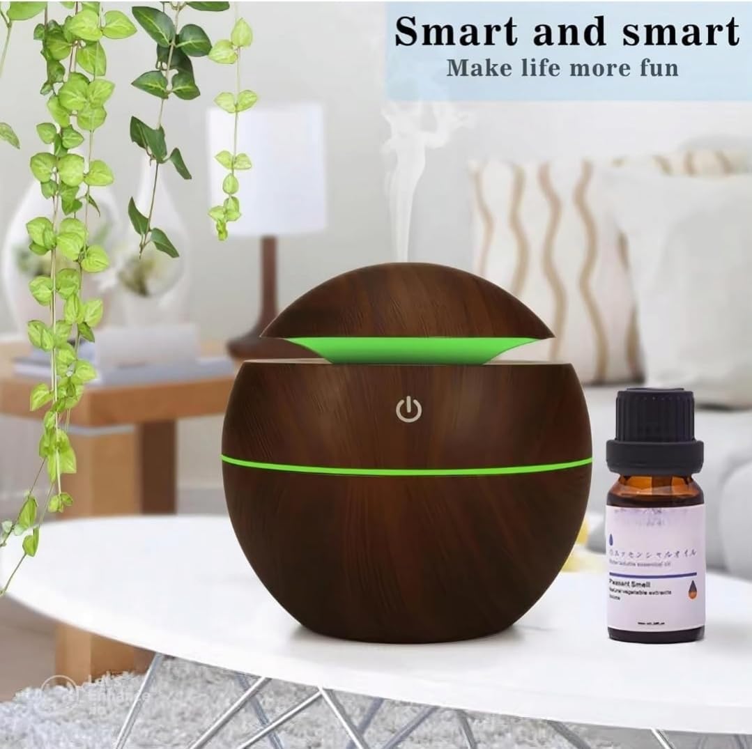 Multicolor Wooden Wood Humidifier for Room Moisture, Aroma Diffuser with LED Lights, Essential Oil Diffuser