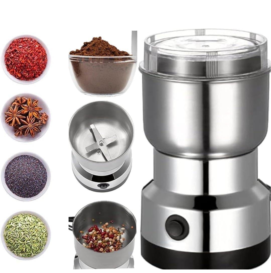 larrito Stainless Steel Nima Multifunctional Grinder Smash Machine Coffee Beans Electric Grinder and Coffee Maker Household Electric Mixer Grinder (Mixer-1)