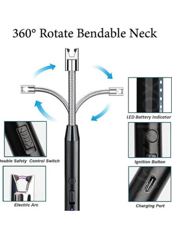 Usb Rechargeable Gas Lighter, For Kitchen